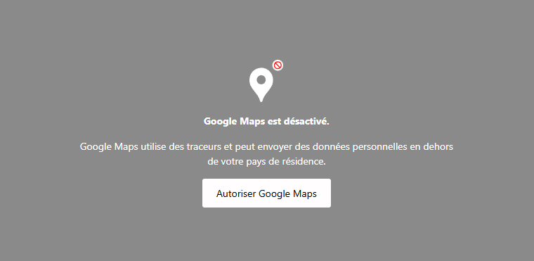 Google Maps Karte von biskoui blockiert - wartet auf Nutzerzustimmung