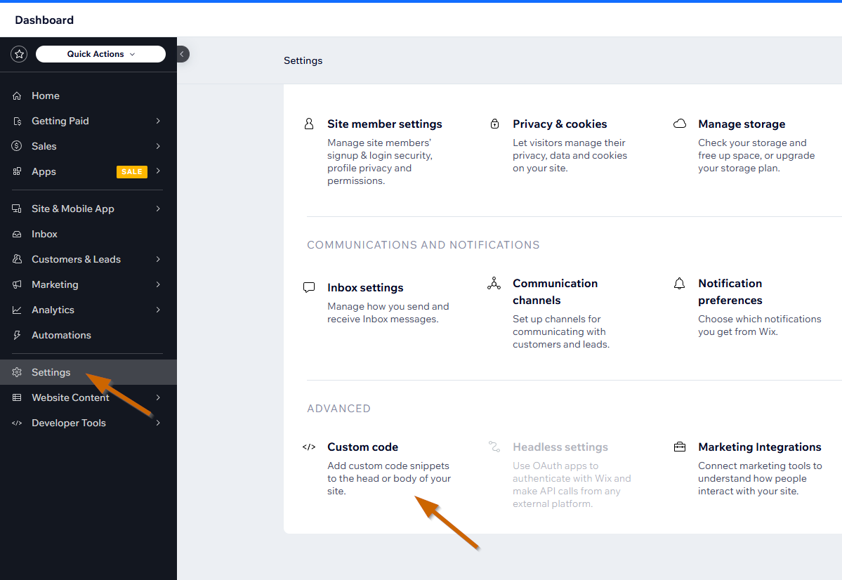 biskoui installation instructions on Wix CMS